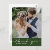 Grün | Script Wedding Danke Vertical Postcard Postkarte (Vorne/Hinten)