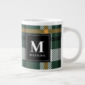 Grün, Senf und schwarzer Karo Weihnachten Jumbo-Tasse (Rechts)