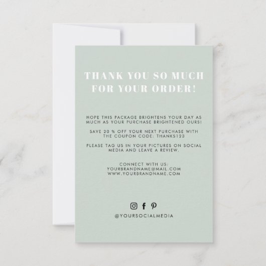 Grün Sie haben großen Geschmack got danke (Rückseite)