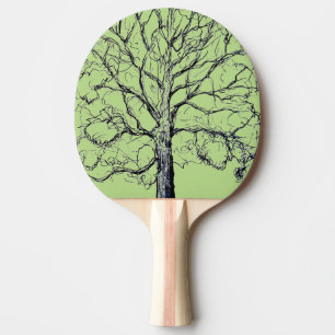 Grün skizzierte Baum-Paddel Tischtennis Schläger