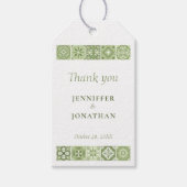 Grün-spanisches Fliesenherz Geschenkanhänger (Vorderseite)