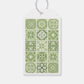 Grün-spanisches Fliesenherz Geschenkanhänger (Rückseite)