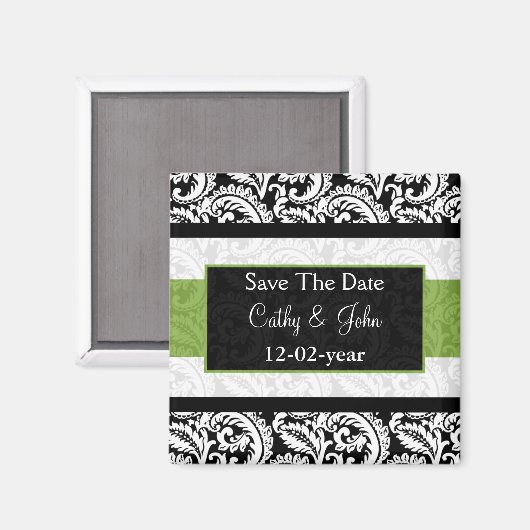 grün Speichern Sie den Datumsmagnet. Magnet (Vorderseite/Rückseite)