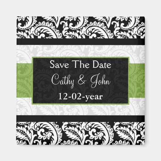 grün Speichern Sie den Datumsmagnet. Magnet (Vorne)