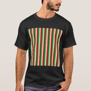 Grün, Sternweiß und Rotklee Pinstripes T-Shirt