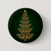 Grün-Stilftiger Weihnachtsbaum-Button Button (Vorderseite)
