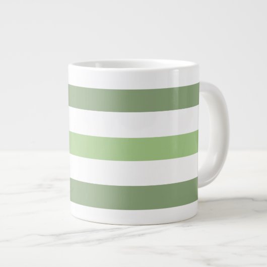 Grün Stripes horizontale riesige Tasse (Vorderseite Rechts)