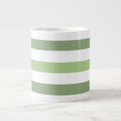 Grün Stripes horizontale riesige Tasse (Vorderseite)