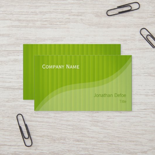 Grün Stripes | nobles elegantes berufliches Visitenkarte (Vorderseite/Rückseite Beispiel)