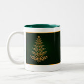 Grün-stylische Weihnachtsbaum-Tasse Zweifarbige Tasse (Links)