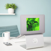 Grün suchen aufkleber (Laptop auf Schreibtisch)