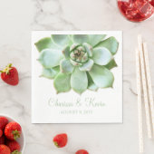 Grün-Sukkulente Hochzeit oder Brautparty Serviette (Beispiel)