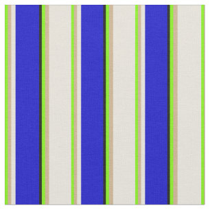 Grün, Tan, Beige, Blau und Schwarz Stoff