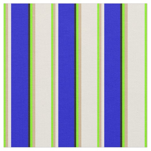 Grün, Tan, Beige, Blau und Schwarz Stoff (Nahaufnahme)