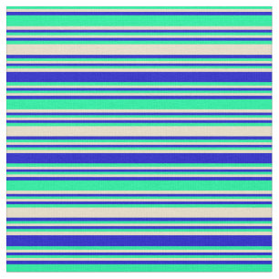 Grün, Tan und Blau Streifen/Linke Muster Stoff