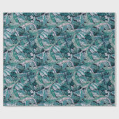 Grün & Teal Morris Blätter Geschenkpapier (Flach)