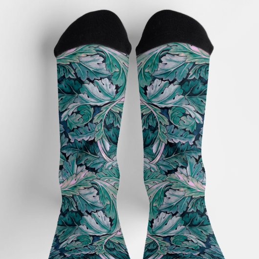 Grün & Teal Morris Blätter Socken (Oben)