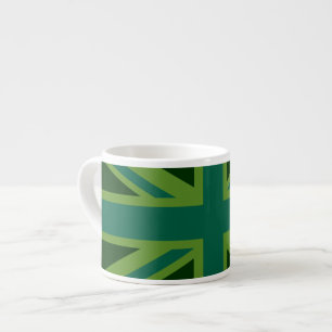 Grün Teal Union Jack Flagge Stil Hintergrund Espressotasse