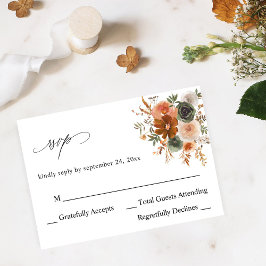 Grün & Terra Cotta Floral UAWG RSVP Karte