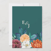 Grün Terracotta Hochzeit im Herbst Einladung (Rückseite)