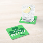 Grün tragen? Kleeblatt St. Patrick's Day Party Rechteckiger Pappuntersetzer (Vor Ort)