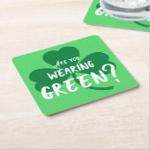 Grün tragen? Kleeblatt St. Patrick's Day Party Rechteckiger Pappuntersetzer (angewinkelt)