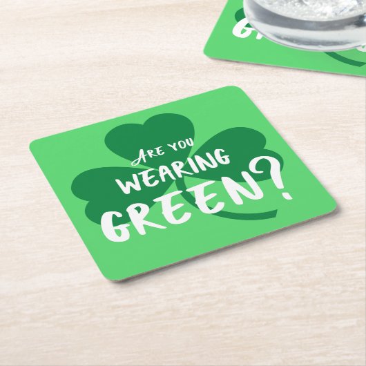 Grün tragen? Kleeblatt St. Patrick's Day Party Rechteckiger Pappuntersetzer (angewinkelt)