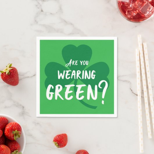 Grün tragen? Kleeblatt St. Patrick's Day Party Serviette (Beispiel)