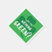 Grün tragen? Kleeblatt St. Patrick's Day Party Serviette (Ecke)