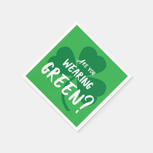 Grün tragen? Kleeblatt St. Patrick's Day Party Serviette (Ecke)