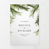 Grün tropische Landschaft Palmen Tree Wedding Dreifach Gefaltete Einladung (Cover)