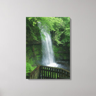 Grün tropische Wasserfall Mauer Leinwanddruck