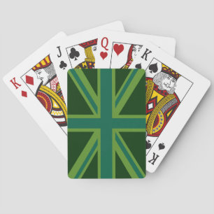 Grün Türkis Union Jack Flagge Stil Hintergrund Spielkarten