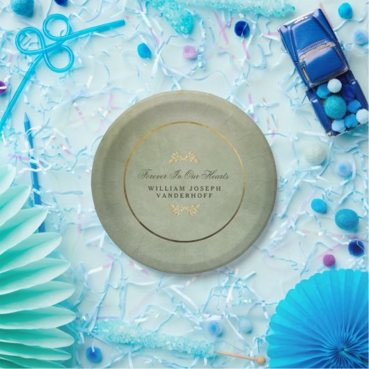 Grün u. Gold für immer in unserem Pappteller (Party)