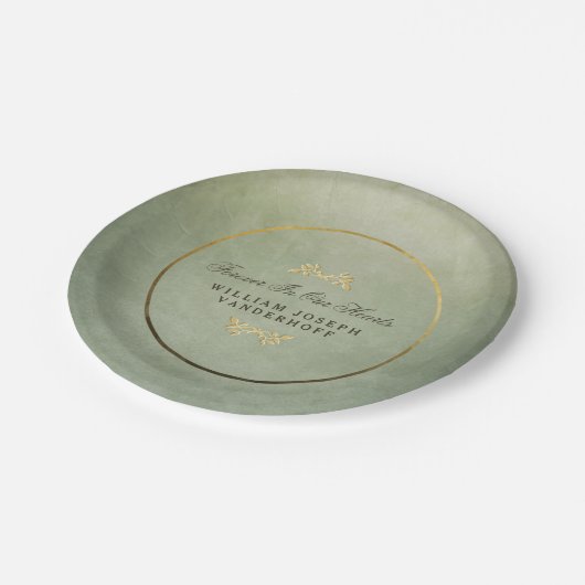 Grün u. Gold für immer in unserem Pappteller (Schrägansicht)