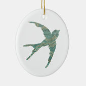 Grün u. Goldschwalbe Keramikornament (Rechts)