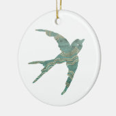 Grün u. Goldschwalbe Keramikornament (Links)