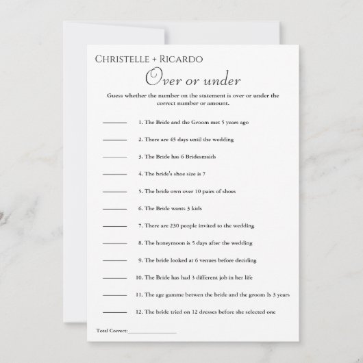 Grün über oder unter Brautparty Ankündigung (Vorderseite)