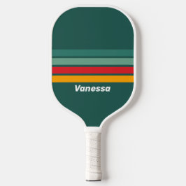 Grün über Streifen mit Namen Pickleball Schläger