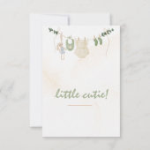 Grün und Beige Delikatfarbenes Floral Baby Sh Dankeskarte (Rückseite)