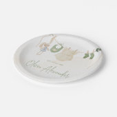 Grün und Beige Dusche für ein zartes Wasserfarbenw Pappteller (Schrägansicht)