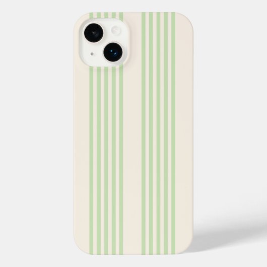 Grün und beige fünf Streifen iPhone 14 plus Gehäus Hülle (Rückseite)