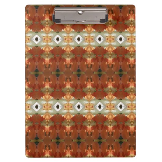 Grün und Bernstein Ikat 11 Klemmbrett (Vorderseite)