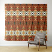 Grün und Bernstein Ikat 11 Wandteppich (Beispiel (Horizontal))