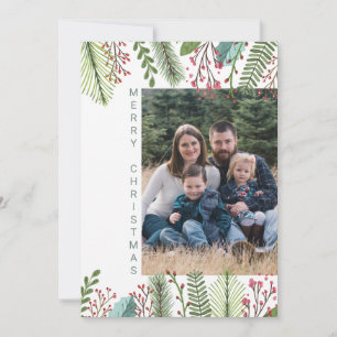 Grün und Berries Foto Frohe Weihnachten