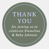 Grün und Blau Einfacher Kreis Danke Runder Aufkleber (Vorderseite)