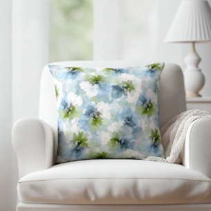 Grün und Blau Floral Kissen