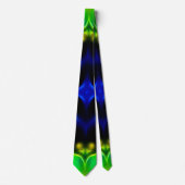 Grün und Blau Fraktal Design Neck Tie Krawatte (Vorderseite)