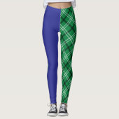 Grün und Blau Kariert Leggings (Vorderseite)