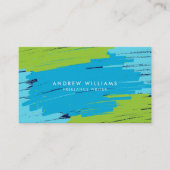 Grün und Blau Lebend Moderne, kühne Schlaganfälle Visitenkarte (Vorderseite)